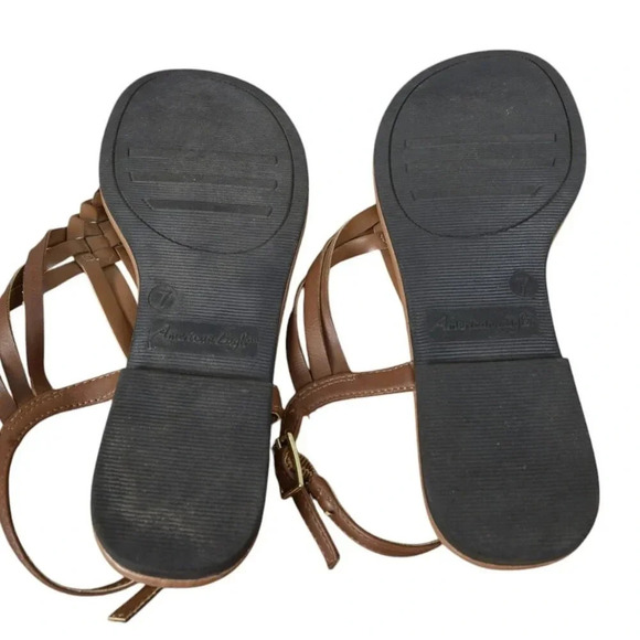 American Eagle Paprika Woven Flat Sling Thong Sandals Tan Size 7 - Picture 7 of 8